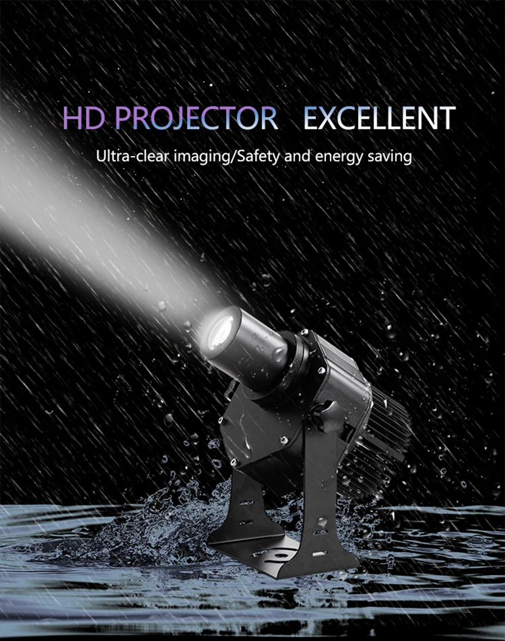 GOBO 40W Commercial Advertising Lamp Dynamic Gobo Led Signs Wall Projection Outdoor IP67 Waterproof HDBright Factory Direct Selling . .