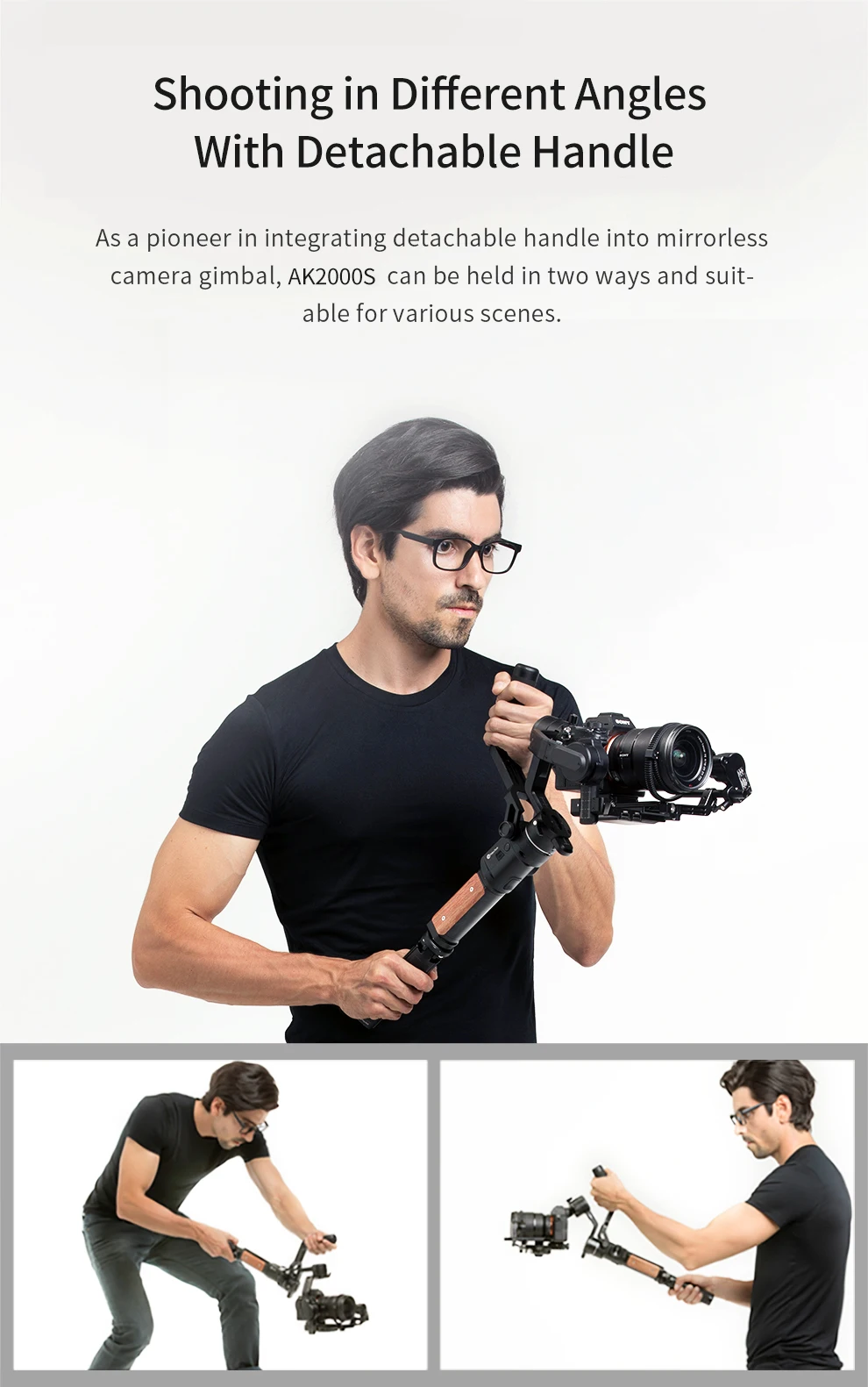 Professional 3-Axis Handheld Gimbal Stabilizer for DSLR Mirrorless Cameras