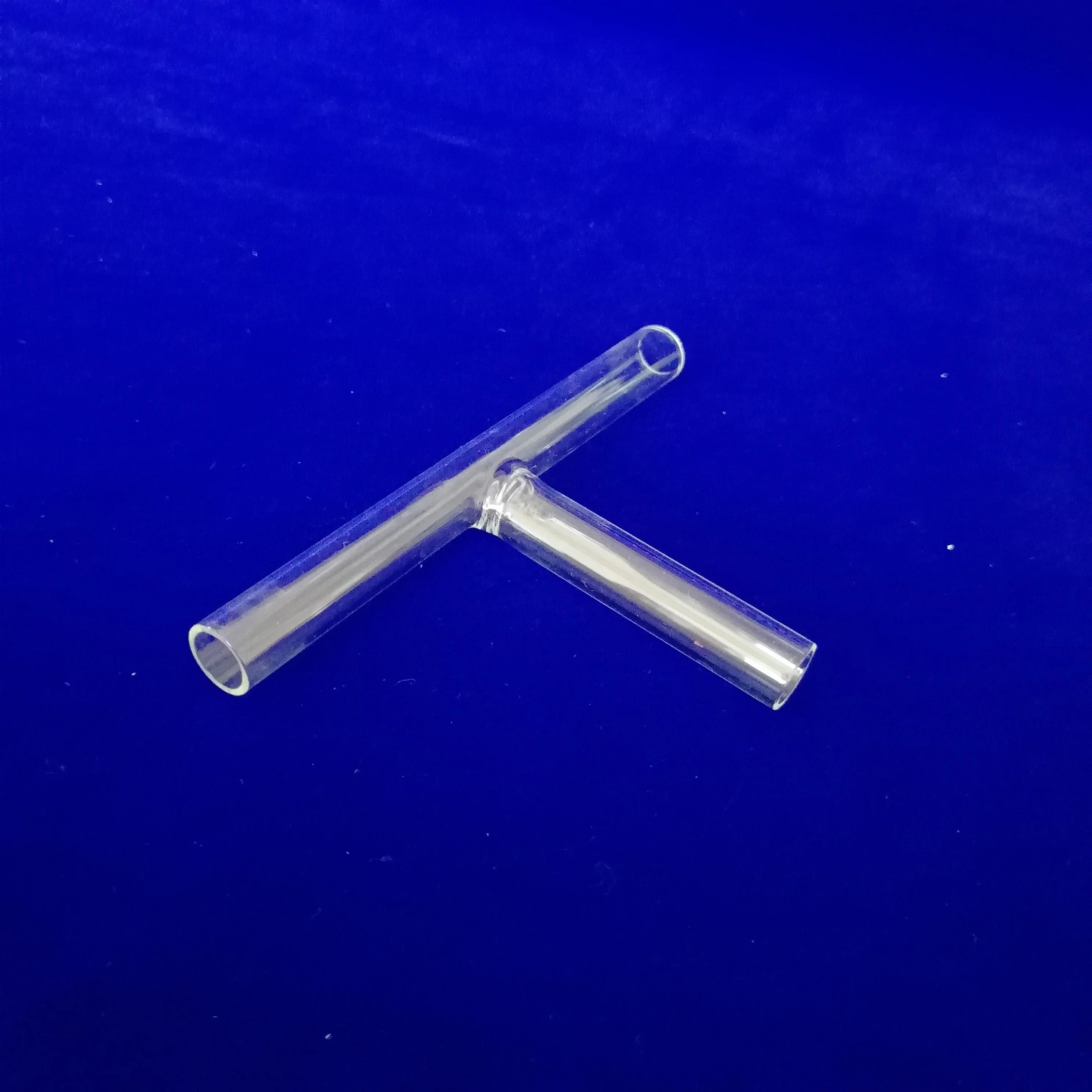 Customized Transparent T Shape Borosilicate  Glass Tube Quartz Tube