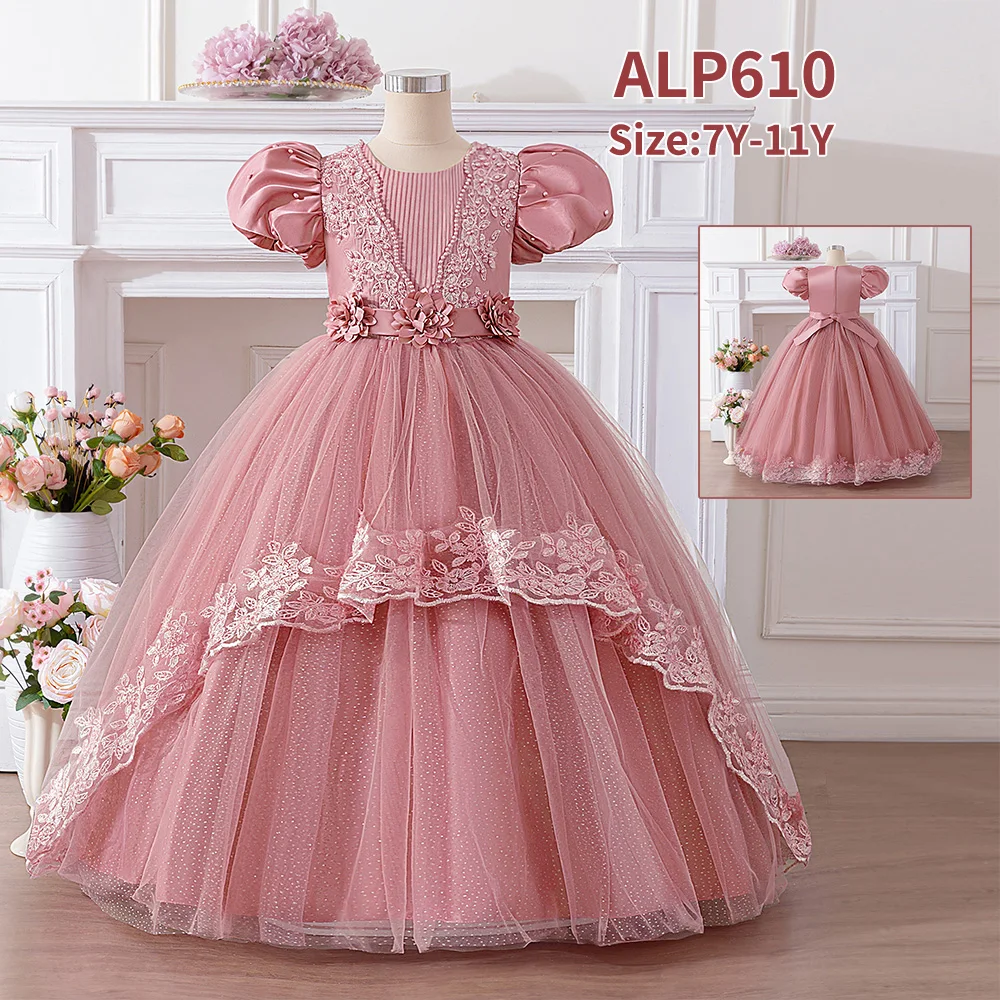 FSMKTZ Kids Party Dress Elegant Princess Looks for 8-12Y