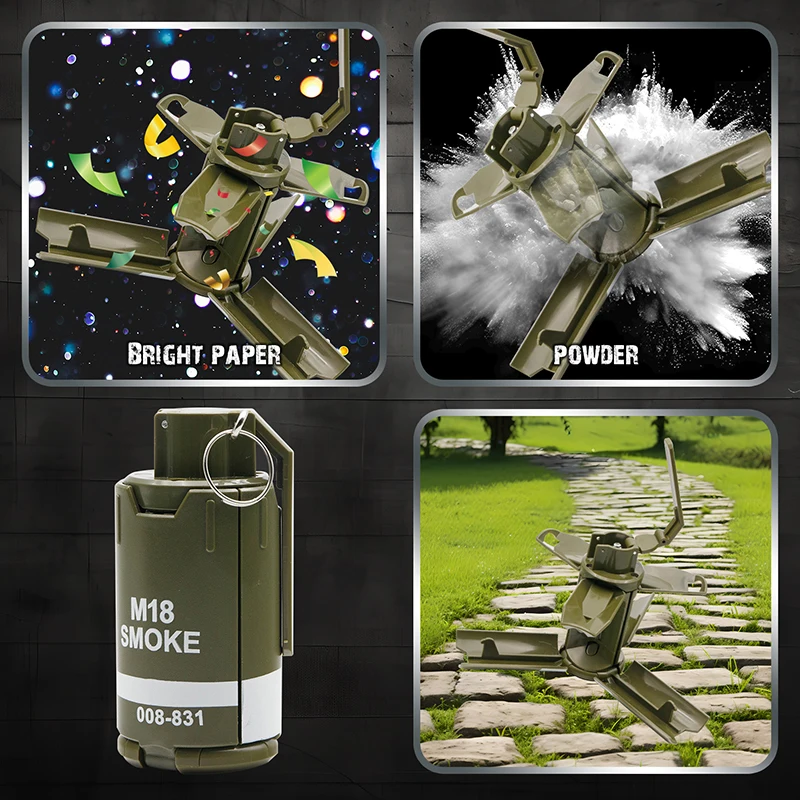 Spring Powered Bb Grenade M18 Smoke Bomb Creative Tactical Water Shell CS Model Hand Grenades Pretend Play Toy