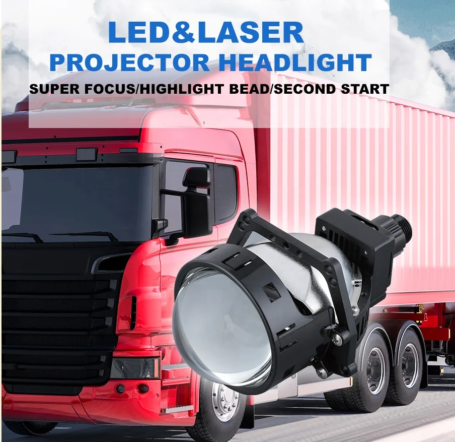 IDISON T3HW Motorcycle Lighting Systems Bi Led Projector 3.0 Laser Bike Light Bike Lamp Blue Light Lens Headlights