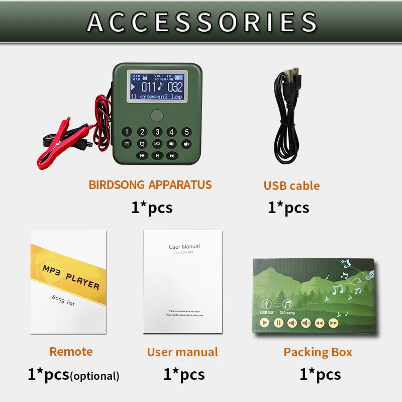 2023 High Quality Waterproof Multi Sound Bird Device with Different Sounds MP3 Bird Caller for Hunting