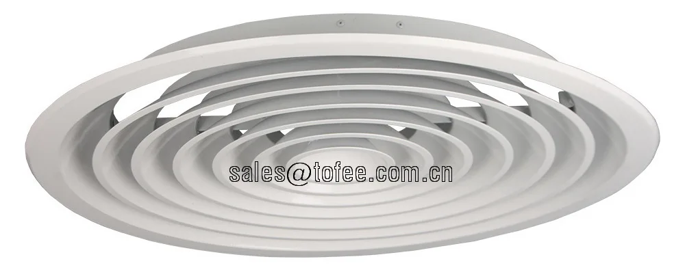 Aluminum Powder Coated Round Ceiling Air Diffuser For Air Conditioning ...