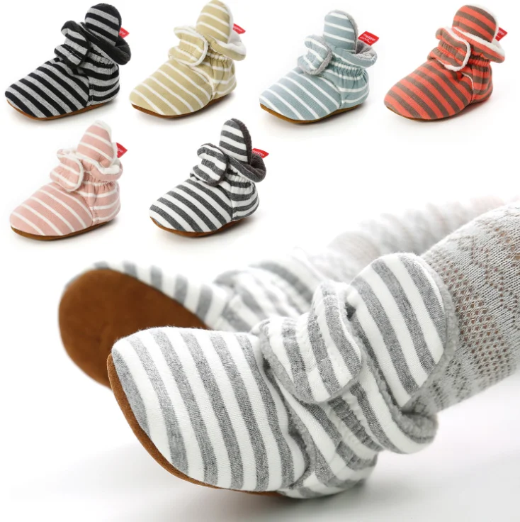 Hot selling New fashion warm Cotton fabric stars print 0-2 years baby girl boots baby booties