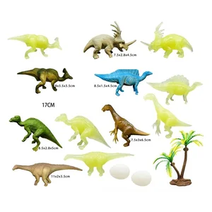 17 Piece Plastic PVC Animals Kids Indoor Play Luminous Animals & Dinosaurs