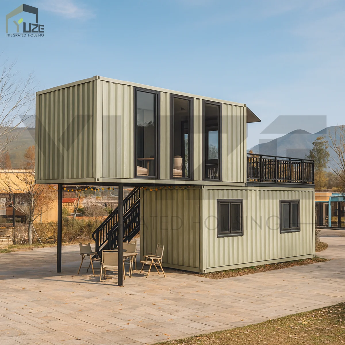 Custom Design Prefabricated 2 Story Commercial Container Cafe Restaurant House