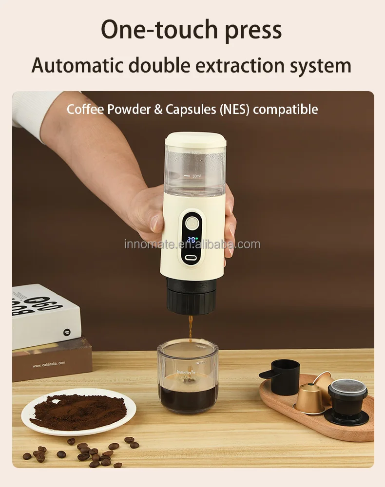 Creamy White Im238,Espresso Coffee Machine,Hand Held Coffee Maker