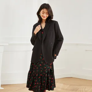 Sheng Hongchun New Floral Midi Large Profile Loose Belt Tight Waist Casual Commuting Fashion Korean Coat Suit Women's 12913