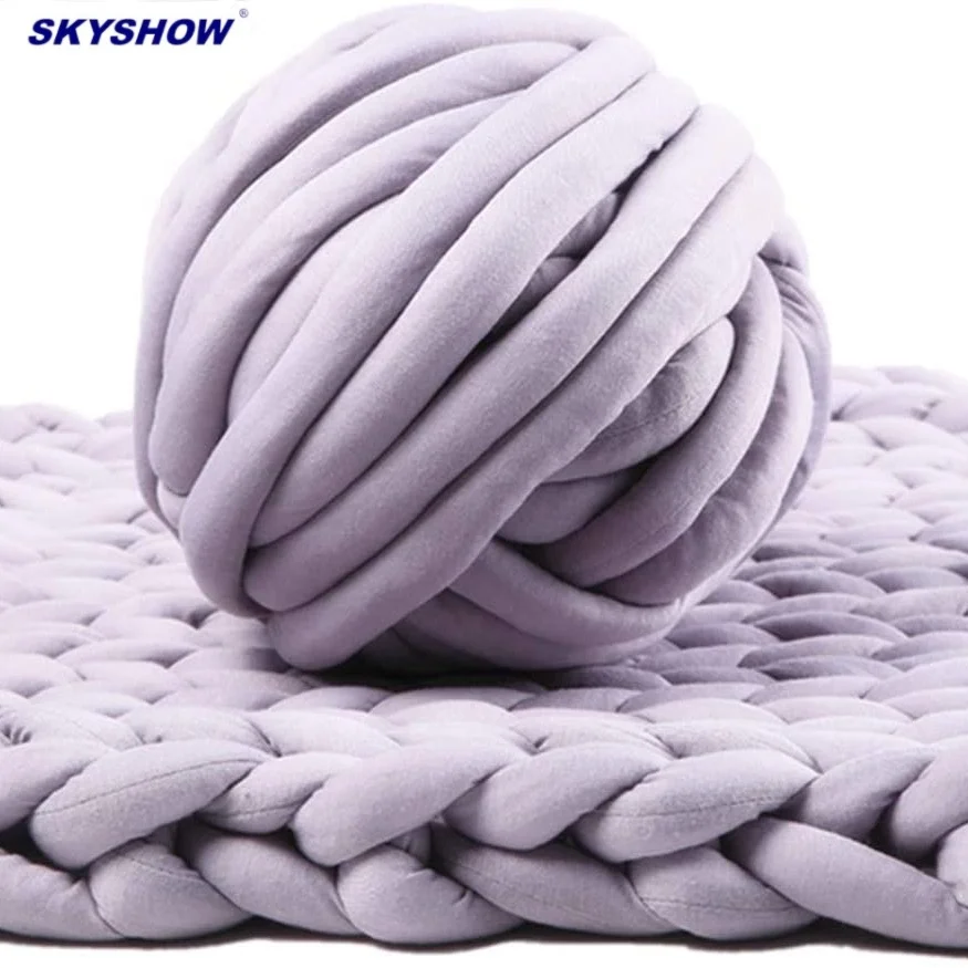 Chunky Yarn Arm Knitting Yarn Braided Knot Washable 500G Soft Jumbo Tubular  Yarn for Pillow Handbag