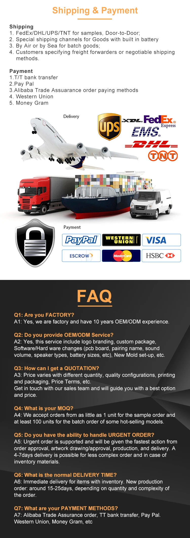 shipping payment