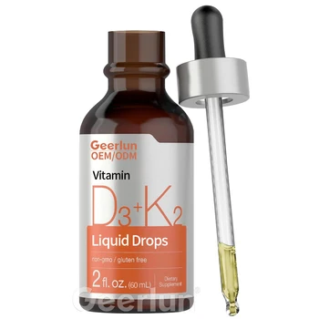 OEM ODM High Quality Vitamin D3 + K2 Liquid Drops Faster Absorption And Immune Support Vitamin Supplement