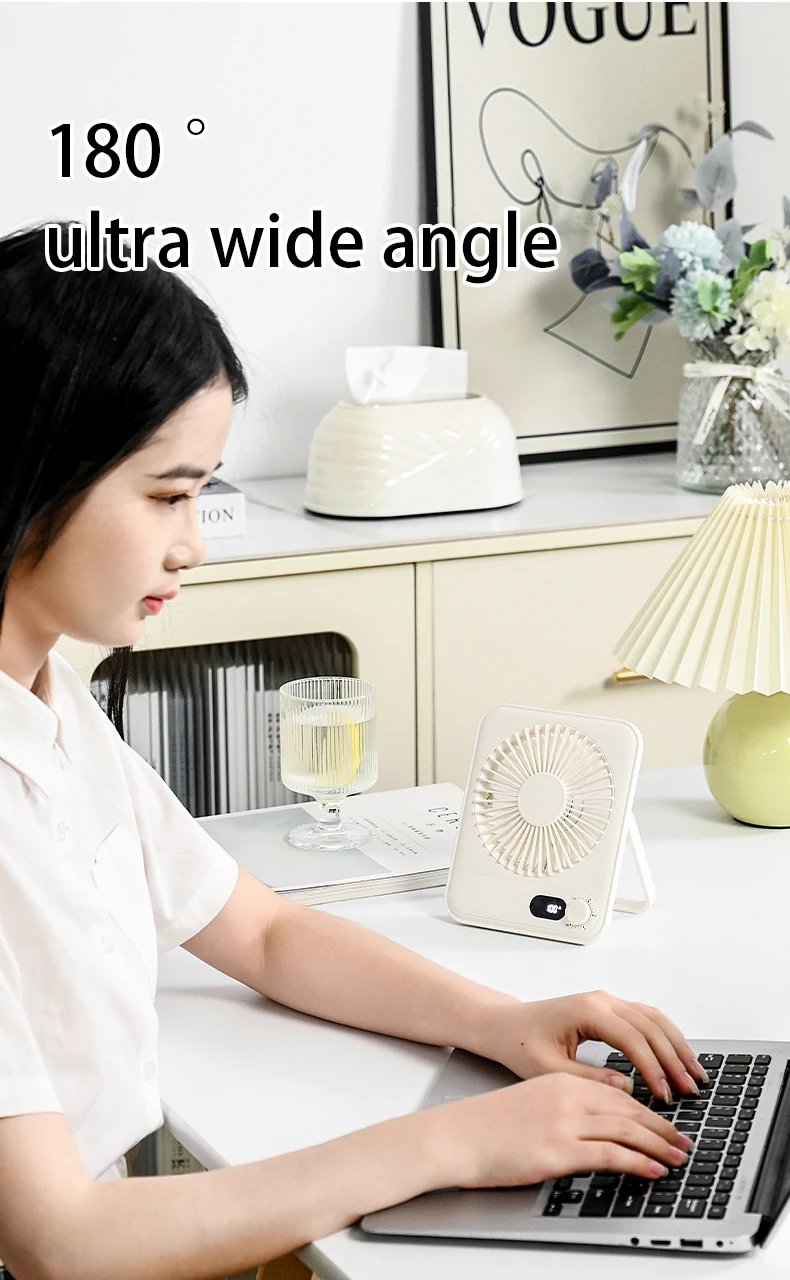 Plastic Table Fan, Portable, USB, 1200mAh, Brushless - detail 16