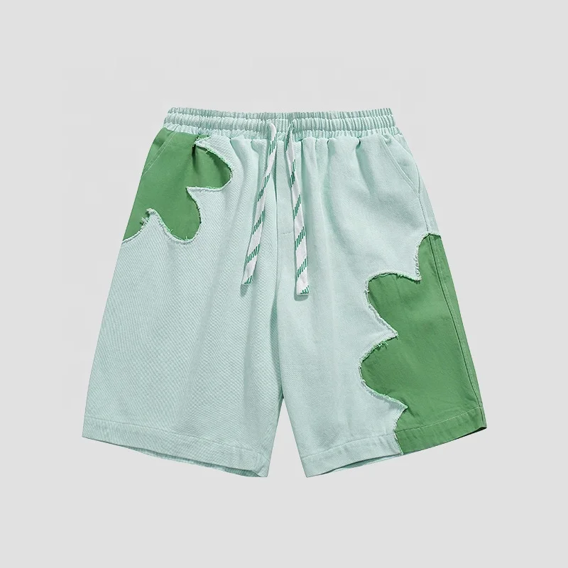 Custom  Wholesale High Quality 100% Cotton Plus Size Men's Shorts Patchwork Plain Gym Boys Causal Sweat Shorts Summer763_voghion.com