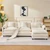 Beige + Tissu + Plastique + Acier + Bois + Mousse + 3 places