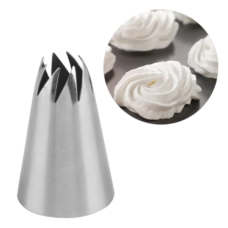 不锈钢管道口8头管道曲奇饼花口霜装饰冰尖喷嘴工具 Buy 奶油装饰工具 管道cookie喷嘴工具 管道cookiet装饰结冰提示product On Alibaba Com