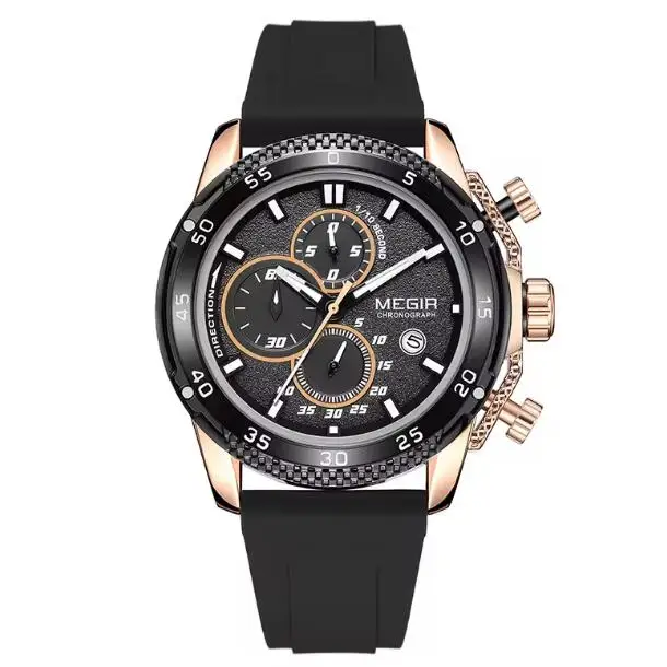 High Quality Megir 2211 Quartz Analog Silicone Sport Wrist Watch