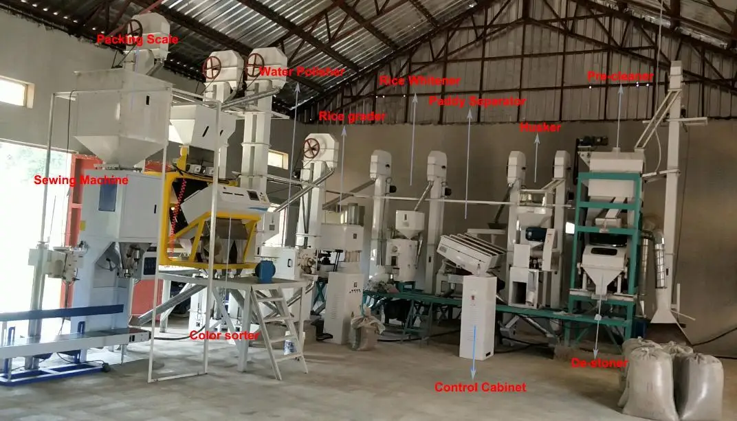 Nigeria Industrial Paddy and Rice Processing Machines Parboiled Compact Rice Processing Mills Rice Mill Production Line 20-30T/D