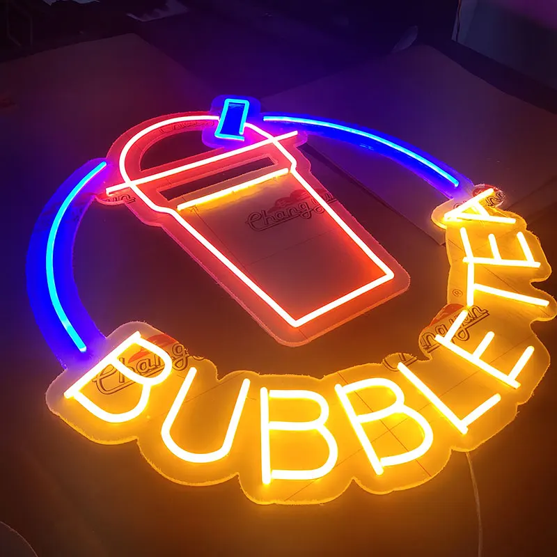 Milk Tea Boba Juicy Bubble Tea Neon Sign Custom Light Sign