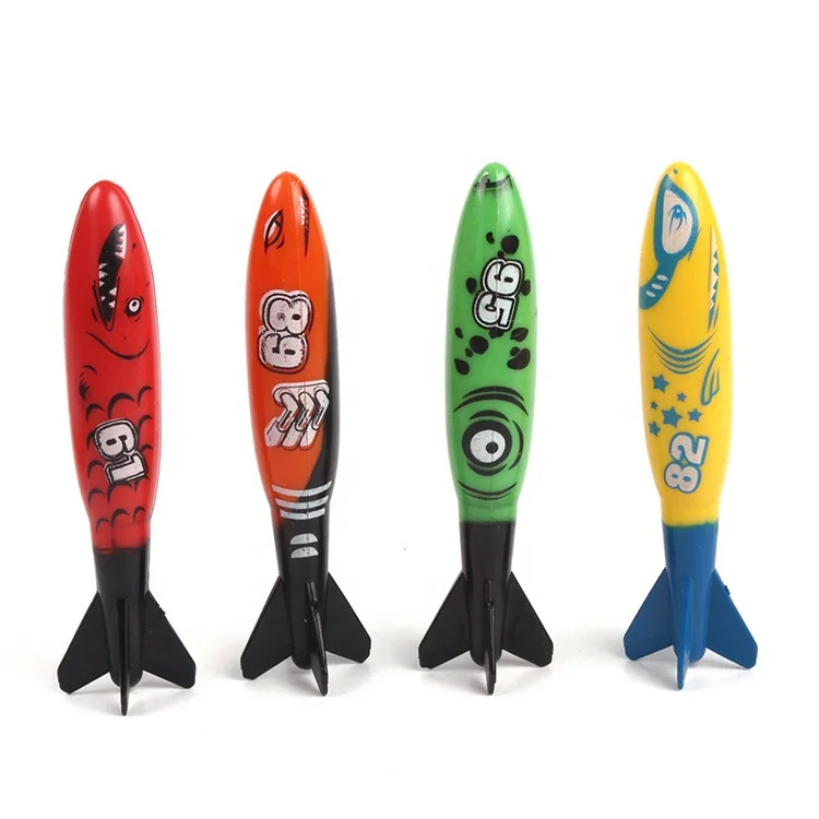 Fun Swimming Underwater Throwing Animal Shark Fish Octopus Rocket Girl Boy Bath PVC Pool Sinking Swim Diving Toys for Kids