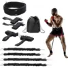 Black resistance band with two black standard handles