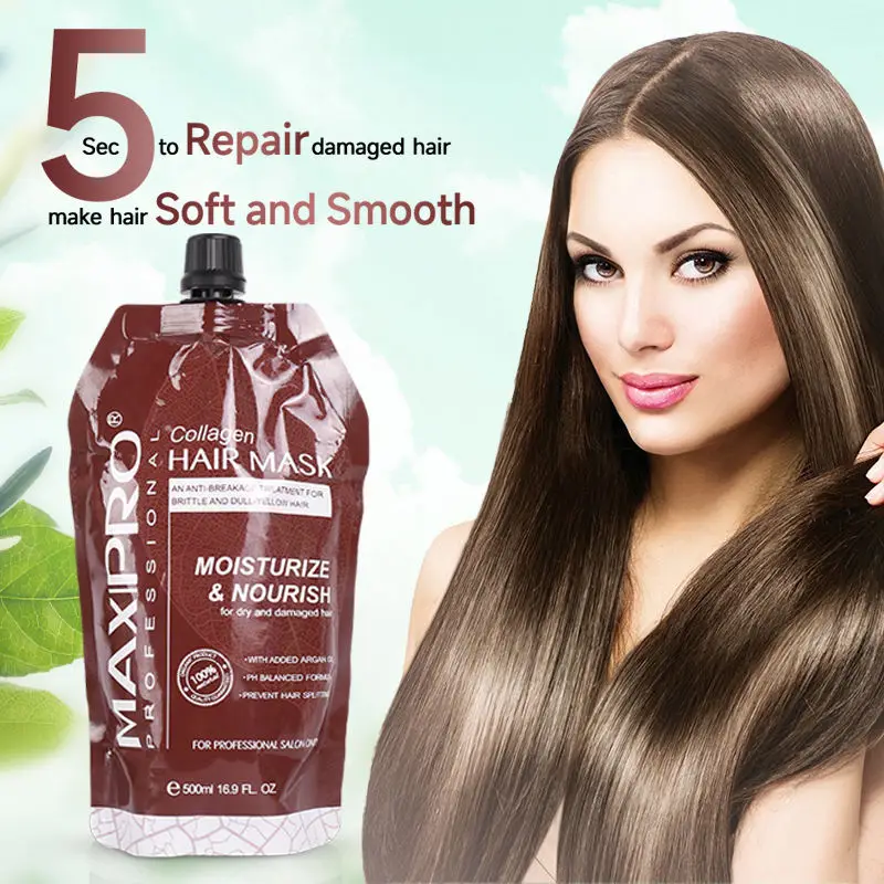 Best Brand Maxipro Natural Brazilian Keratin Treatment Repair Damaged  Nourish Hair Treatment Mask