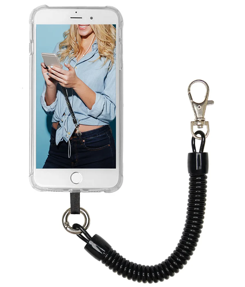 Adjustable Universal Neck Phone Bungee Strap Chain Lanyard With Safety