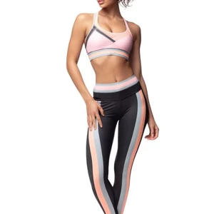 Wholesale Women's Athletic Leggings & Yoga Sports Bra Set Stretch High-Waisted Workout Tights, Moisture-Wicking Fitness Apparel