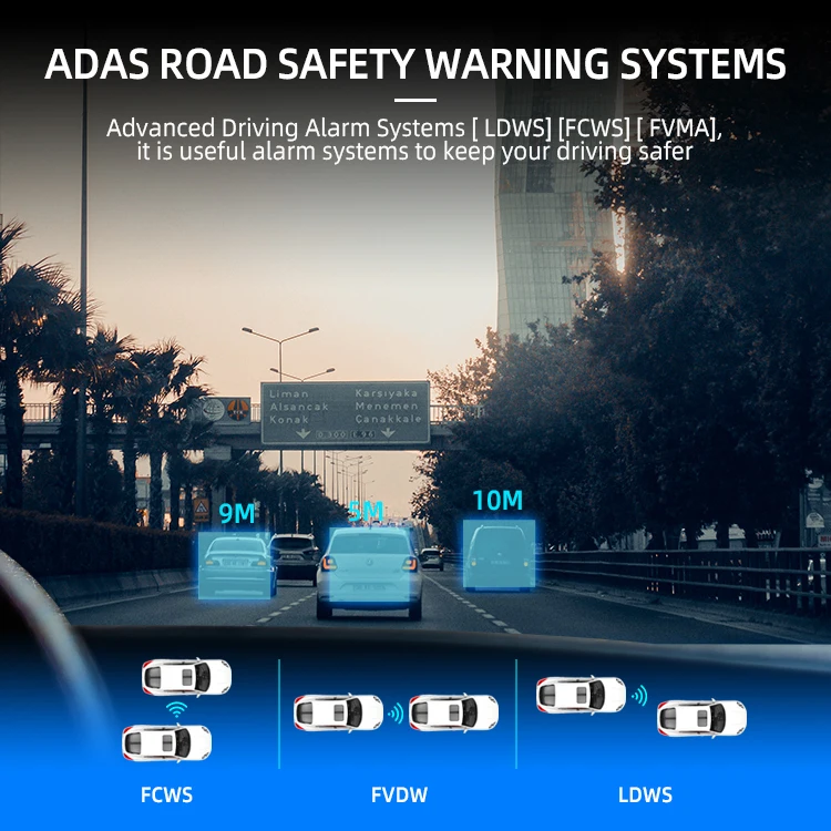 Wemaer 7 Inch Monitor Screen 2 Ways Cameras Truck Security Audible and Visual Alarm BSD ADAS System for Bus RV Vehicle supplier