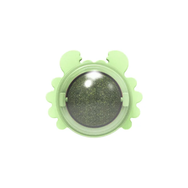 Tianpo Mint Ball Catnip Ball Lickable Sticky Rotating Wood Hairball Remover Teeth Cleaning Cat Snacks and Toy Made of Plastic