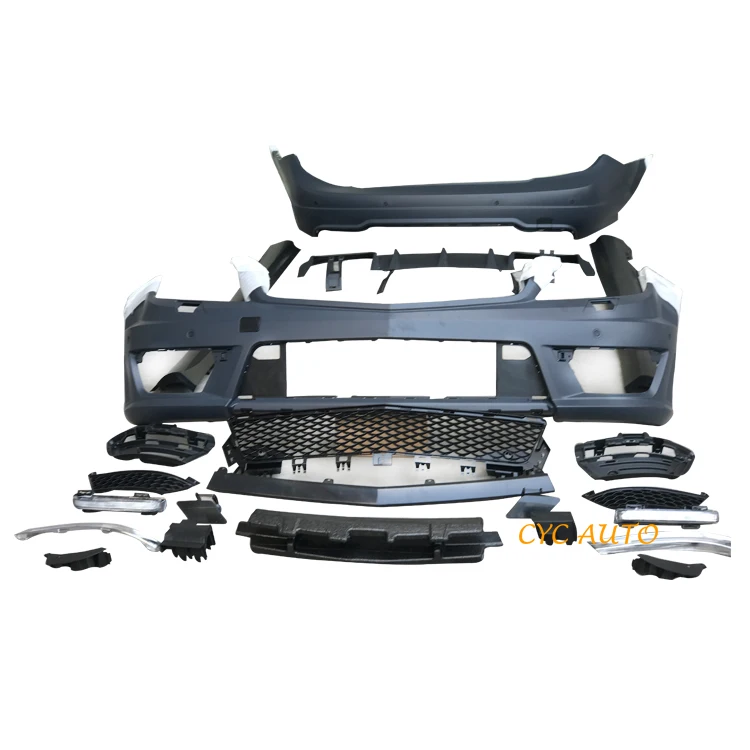 C Class Car Parts W204 for Mercedes Benz C63 Bodykit Full Bumper C180 C200 C260 C300 2011 2013