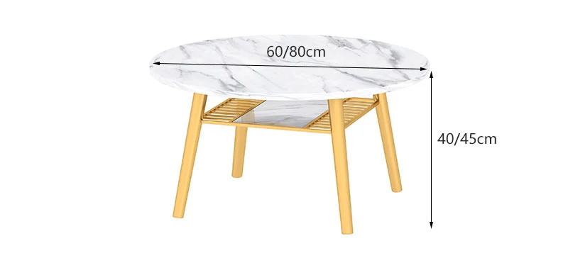 Nordic marble simple modern living room size house round light luxury creative Metal Coffee Table Gold