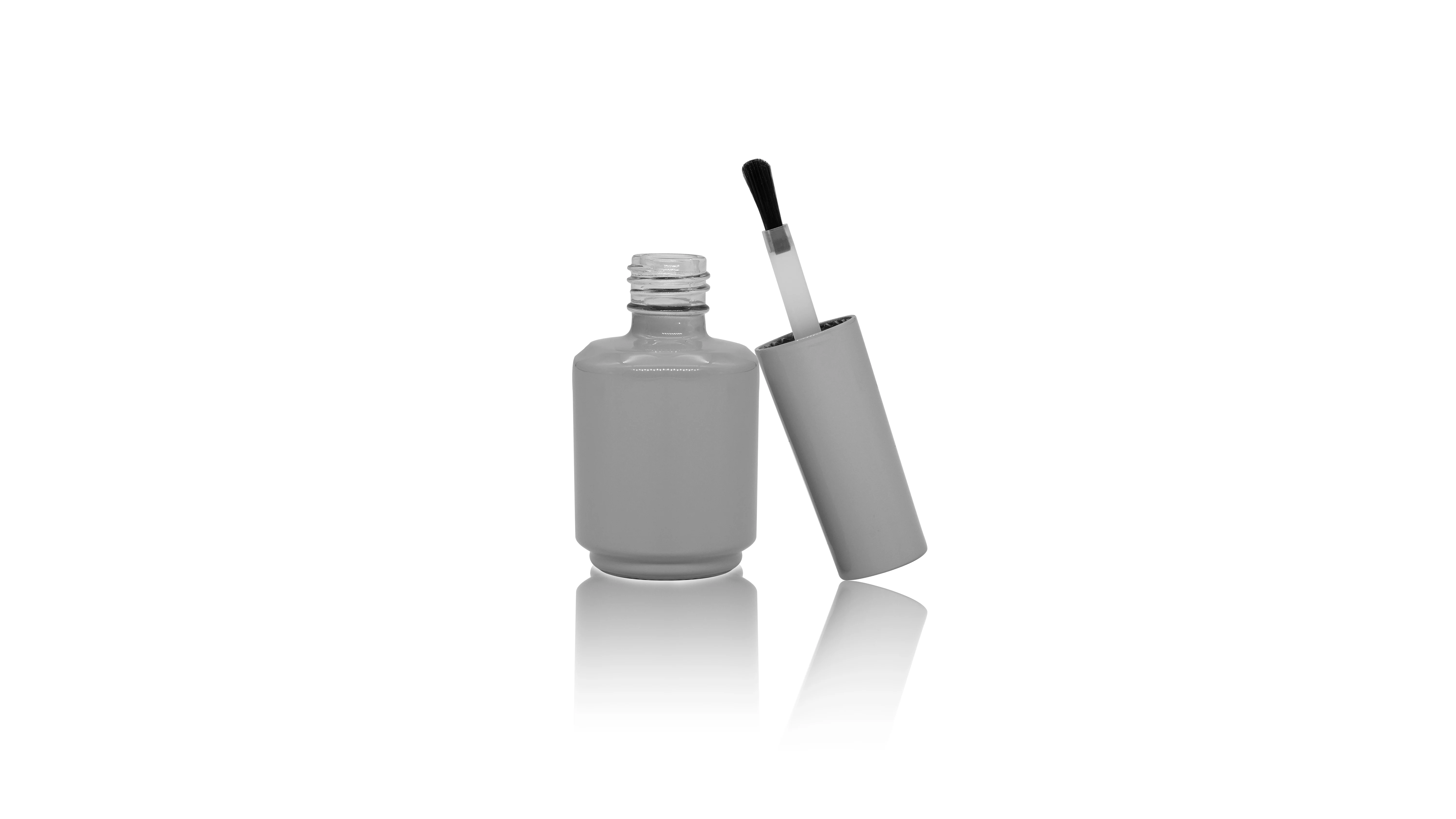 5ml 10ml 12ml 15ml Glossy Empty Glass Square uv Gel Nail Polish Bottle With Brush