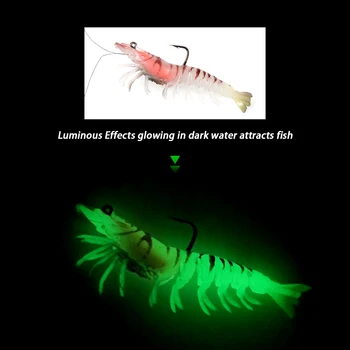 CHEERY Hot Sale Saltwater Fishing Swimbait Lifelike Soft Bait 15g Multi Jointed Luminous Soft Plastic Shrimp Lure with Hook – Soft Lure – view 4