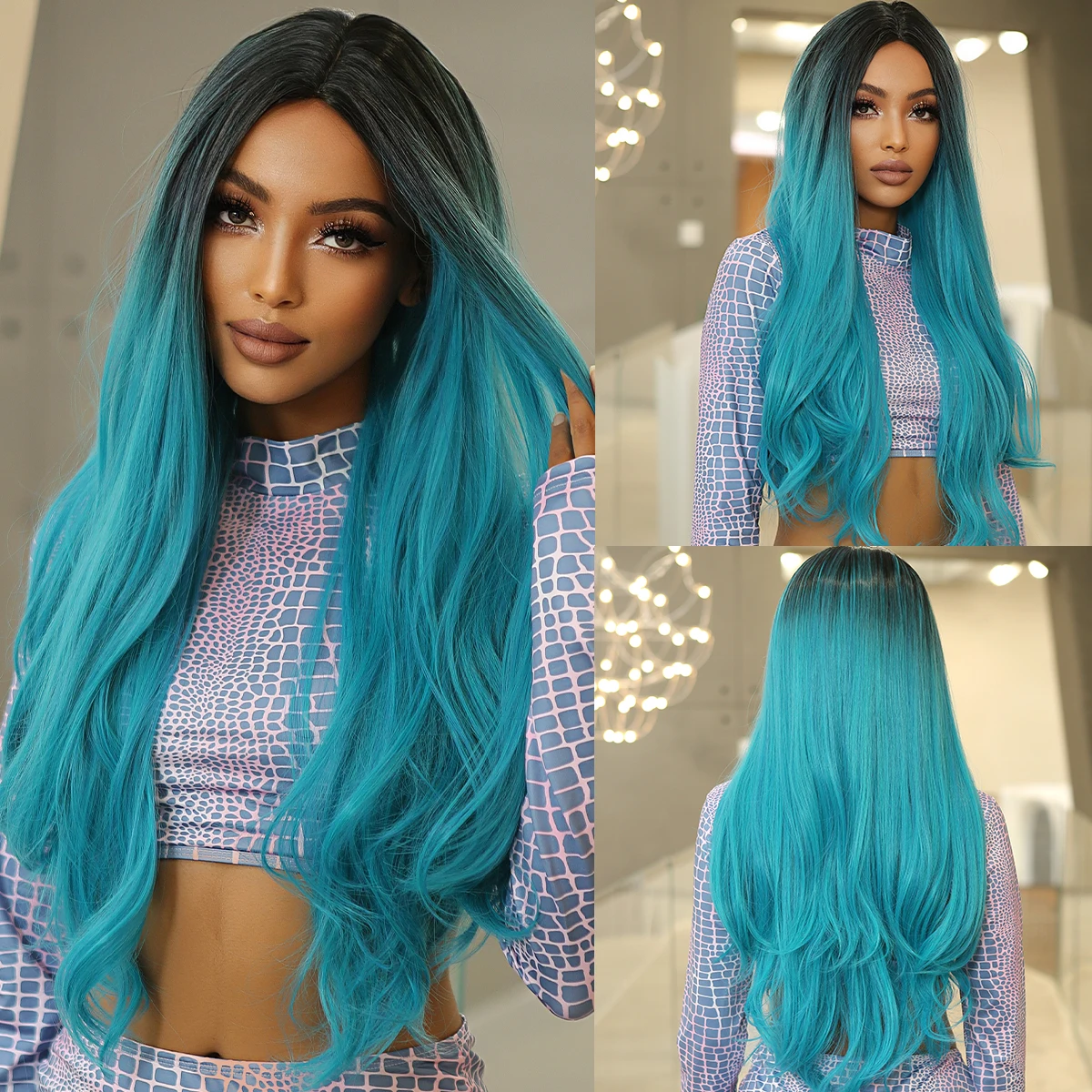 High Temperature Long Straight Synthetic Wigs Heat Resistant Hairstyle