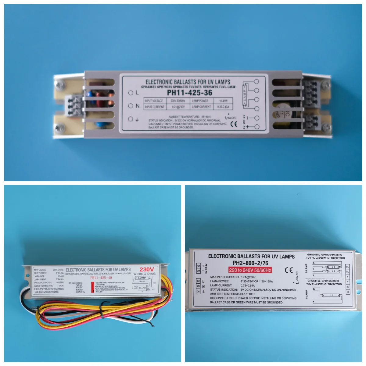 PH2-800-2/75  60w to 150w TUV HO Uv Lamp Ballast Germicidal Lamp Electronic Ballast