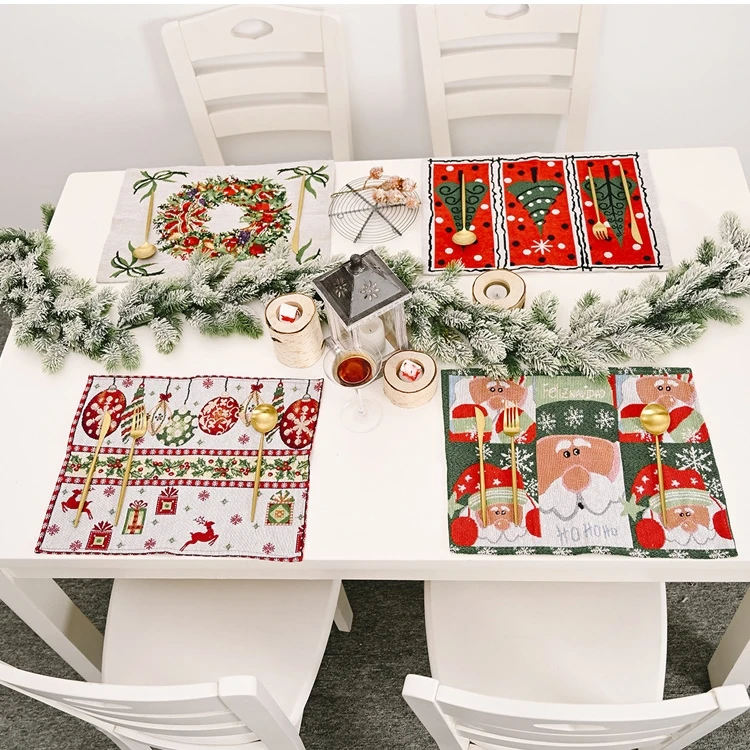 Merry Christmas Placemat Coasters Party Table Mat Home Decoration Decor For Xmas 