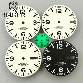BLIGER 29mm Full Glow Watch Dial With Super C3 Green Luminous For NH35 NH36 ETA2824 2836 PT5000 Miyota 8215 DG 2813 Movement