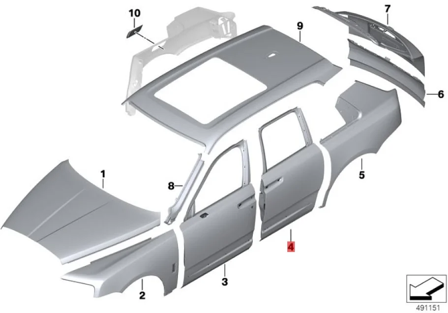 Car Door Accessories Aluminium Alloy Right Rear Door For Rolls-Royce Cullinan Easy Install 41008737112 Spare Parts Car Hot Sale supplier