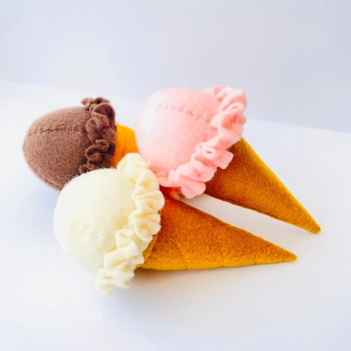 Felt Food Ice Cream Cone Felt Play Food Pretend Toy Ice Cream Cone