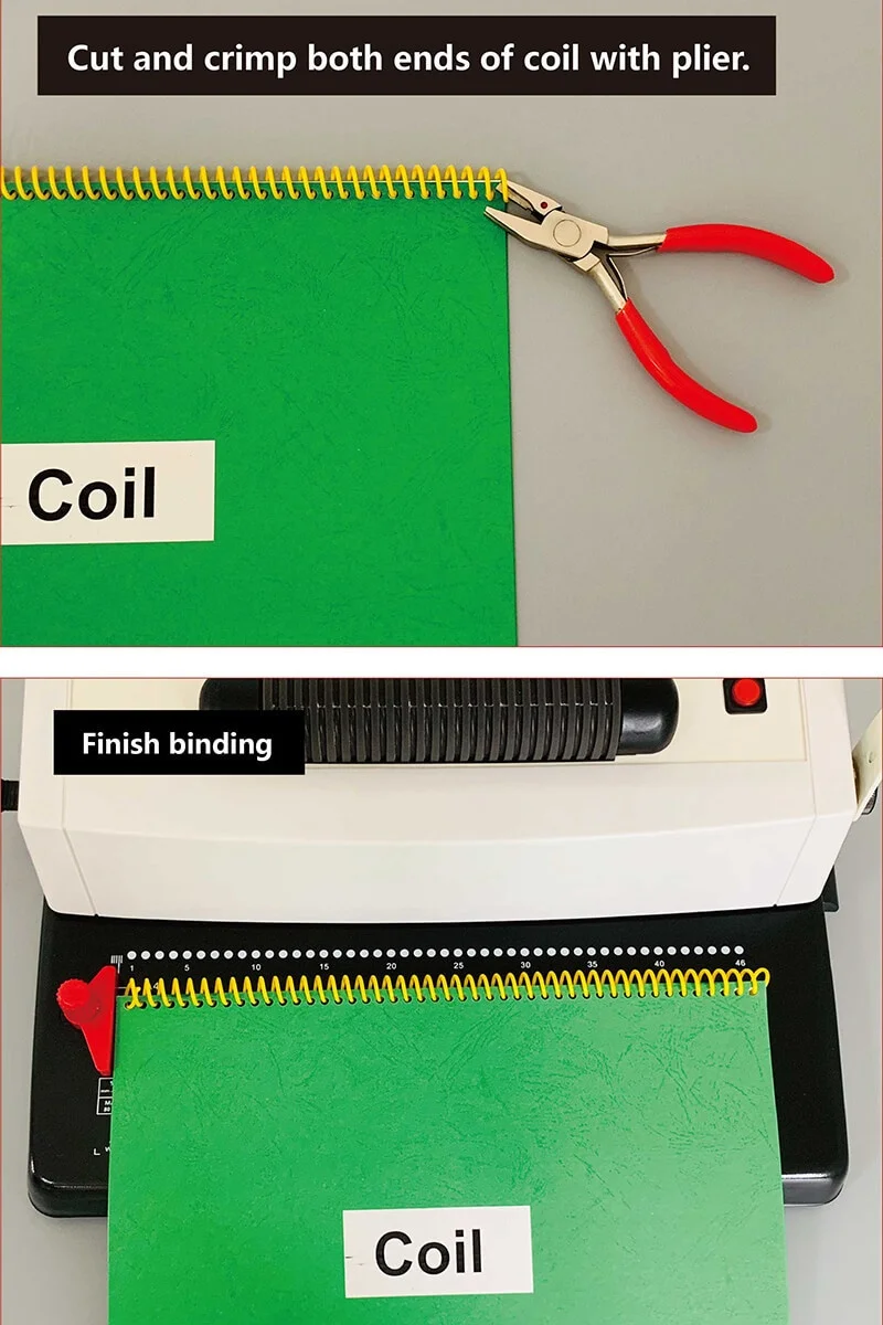 C348 Electric Binding Machine Single Coil Notebook Receipt Puncher Financial Accounting Office Wire Binding Machine