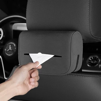 Auto Car Tissue Bag PU Leather Tissue Box Holder Visor Interior Accessories