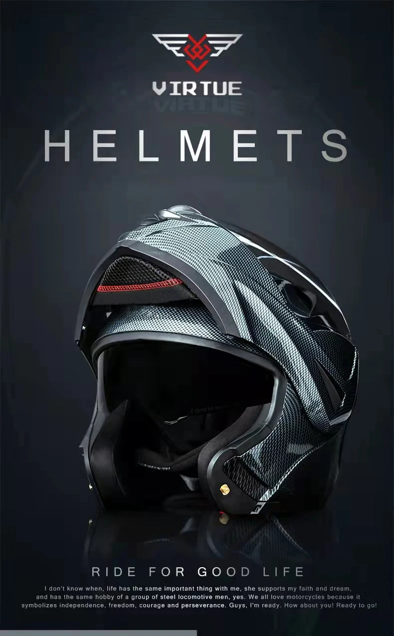 Dot Modular Motorcycle Helmet Full Face Helmet Cascos Carbon Fiber