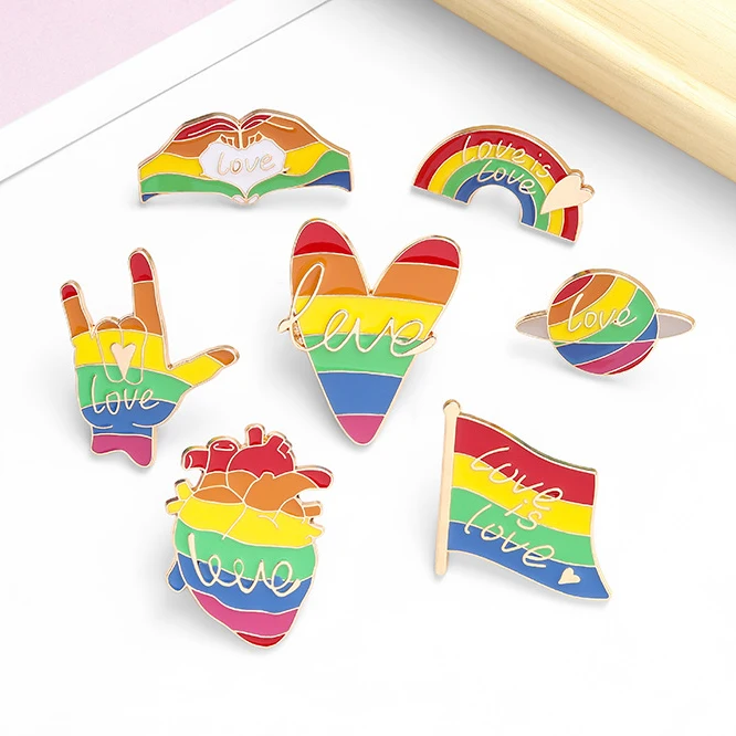 rainbow enamel pin