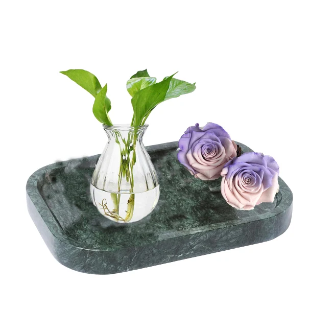 Commercial Natural Color Rectangle Marble Serving Tray Without Handle Custom Size Available for Catering & Hotel Use XPIC Brand