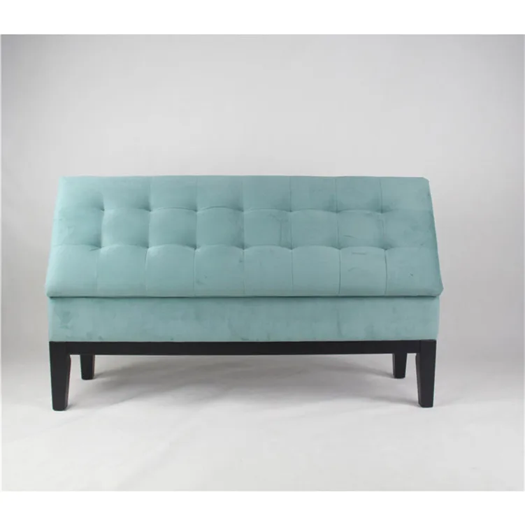 Furniture Supplier Bedroom Bed End Storage Blue Velvet Bench Buy