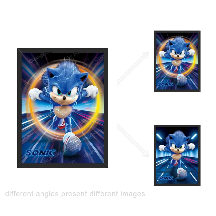 Sonic the Hedgehog-Sonic- 3D Poster 3DLenticular Effect-3 Images In One