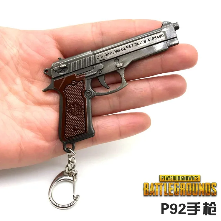 Mini Revolver Metal Alloy Hand Model Keychain P92 R45 R1895 Toy Gifts for Boys Tactical Keyring