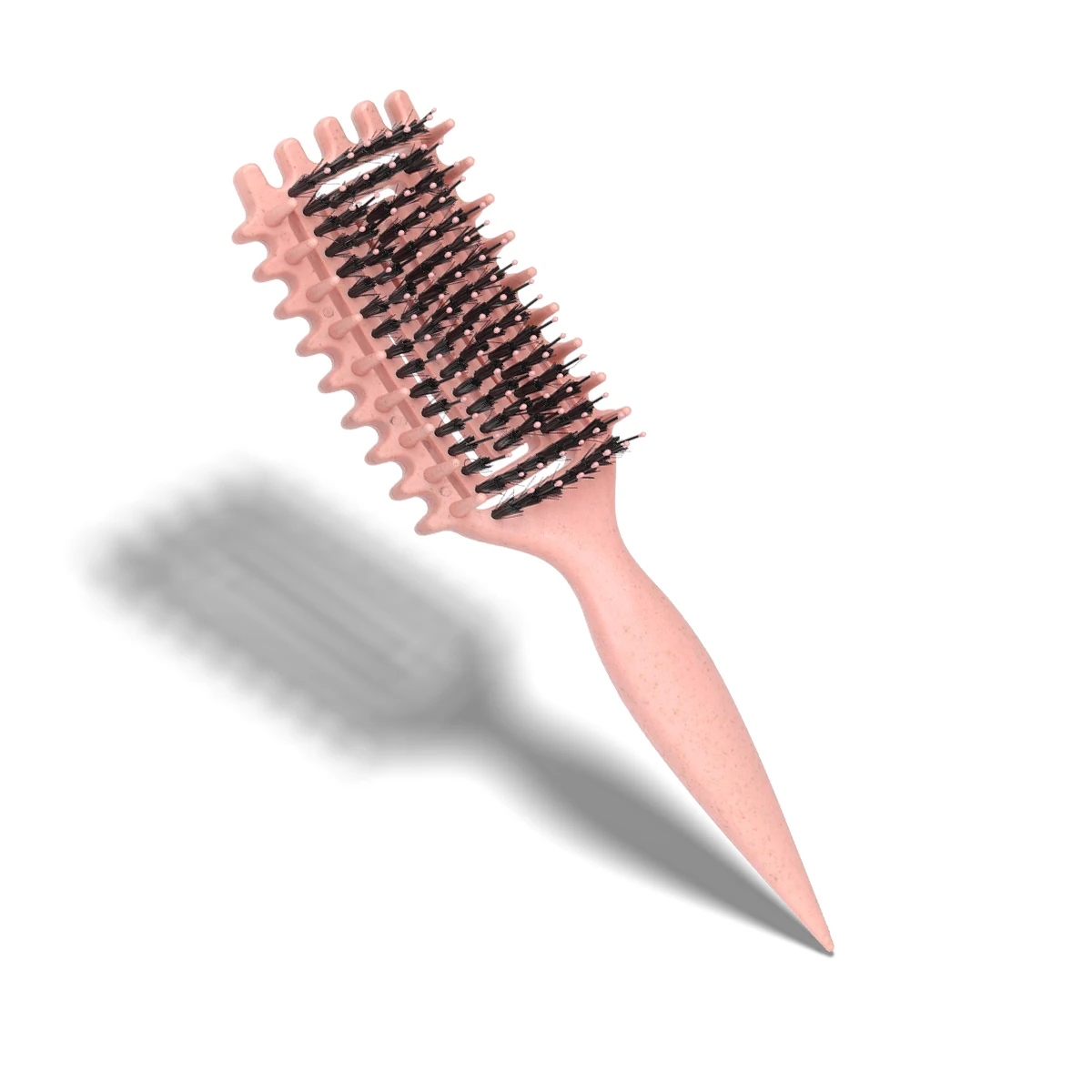 Custom Curl Define Styling Brush With Ridges Grooves Flat Detanging Wet Hair 2 Side Defining Brush for Curly Hair