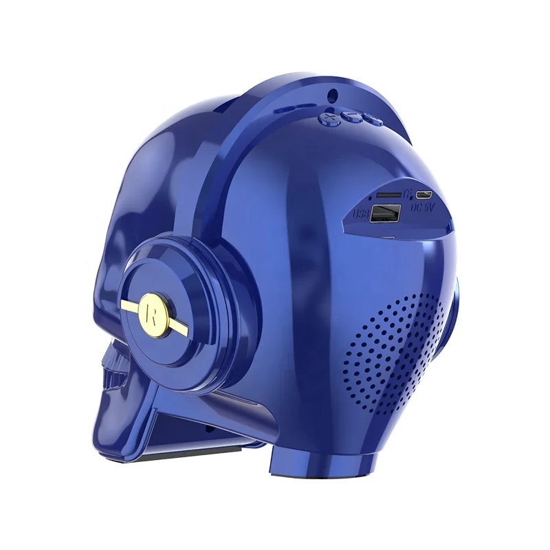 Portable Skull Head bluetooth Speaker  Colorful Lights Halloween Mobile Phone Bracket Audio Wireless Lucky Skull  Speaker